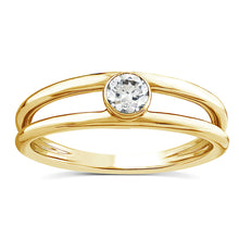 Load image into Gallery viewer, Luminesce Lab Grown Solitaire Plain 0.23ct Diamond Ring With 10ct Yellow Gold