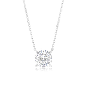 Luminesce Lab Grown 1 Carat Diamond Solitaire Pendant on 10ct White Gold Chain