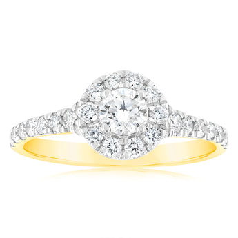 Luminesce Lab Grown 9ct Yellow Gold 0.75 Carat Diamond Solitaire Fancy Ring