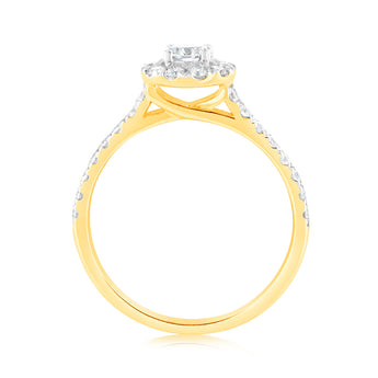 Luminesce Lab Grown 9ct Yellow Gold 0.75 Carat Diamond Solitaire Fancy Ring