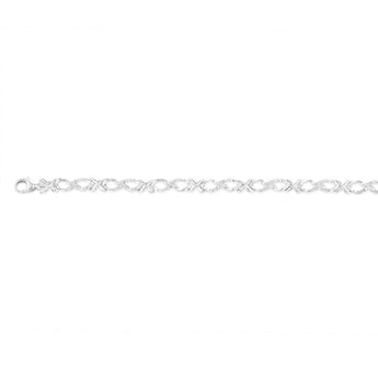 Luminesce Lab Grown Brilliant Cut Bezel Shape 0.09Ct Diamond Bracelet in Sterling Silver