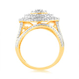 Luminesce Lab Grown 1Carat Cluster Shaped Diamond Ring in 9ct Yellow Gold