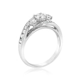 Luminesce Lab Grown 1 Carat Solitaire Diamond Ring with Channel Set Side Diamonds in 9ct White Gold