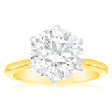 Luminesce Lab Grown 4 Carats Certified Diamond Solitaire Ring in 18ct Yellow Gold