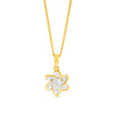 Luminesce Lab Grown 9ct Yellow Gold Flower Shaped with Single Small Diamond