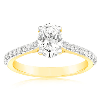 Luminesce Lab Grown 18ct Yellow Gold 1.20 Carat TW 1 Carat Certified Diamond Engagement Ring