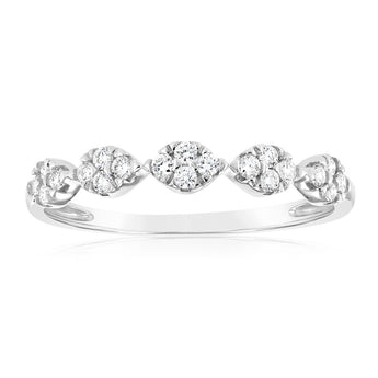 Luminesce Lab Grown 9ct White Gold 1/4 Carat Diamond Dress Ring