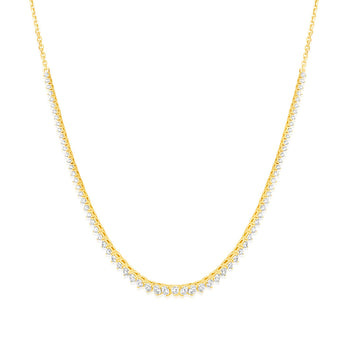 Luminesce Lab Grown 2 Carats Diamond Cable Chain Necklace in 9ct Yellow Gold