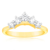 Luminesce Lab Grown 1/2 Carat Eternity Curve Diamond Ring in 18ct Yellow Gold