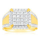 Luminesce Lab Grown 9ct Yellow Gold 1.2 Carat Diamond Gents Ring