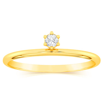 Luminesce Lab Grown 0.05Ct Diamond Ring in 9ct Yellow Gold