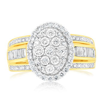 Luminesce Lab Grown 9ct Yellow Gold Ring in1 Carat Diamond