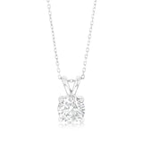 Luminesce Lab Grown Solitaire 2 Carat Diamond Pendant in 9ct White Gold with Adjustable Chain