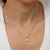 Luminesce Lab Grown Solitaire 2 Carat Diamond Pendant in 9ct White Gold with Adjustable Chain