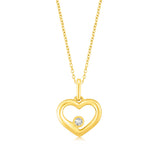 Luminesce Lab Grown Single Diamond Heart Pendant in 9ct Yellow Gold