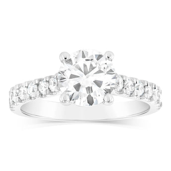 Luminesce Lab Grown 18ct White Gold 2 Carat TW 1.5 Carat Certified Diamond Ring
