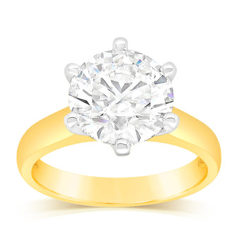 Luminesce Lab Grown 18ct White Gold 3 Carat Certified Diamond Solitaire Ring