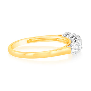 Luminesce Lab Grown 1/2 Carat 5-Stone Diamond Ring in 9ct Yellow Gold