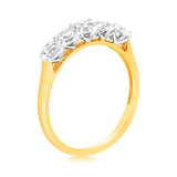 Luminesce Lab Grown  1/2 Carat Diamond 5-Stone Ring in 9ct Yellow Gold