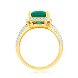 Luminesce Lab Grown 9ct Yellow Gold 0.45 Carat Diamond with 3.25ct Created Emerald