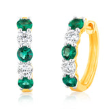 Luminesce Lab Grown 9ct Yellow Gold 0.40 Carat Diamond with 0.90ct Created Emerald