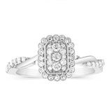 Luminesce Lab Grown 1/3 Carat Emerald Shaped Ring in Sterling Silver