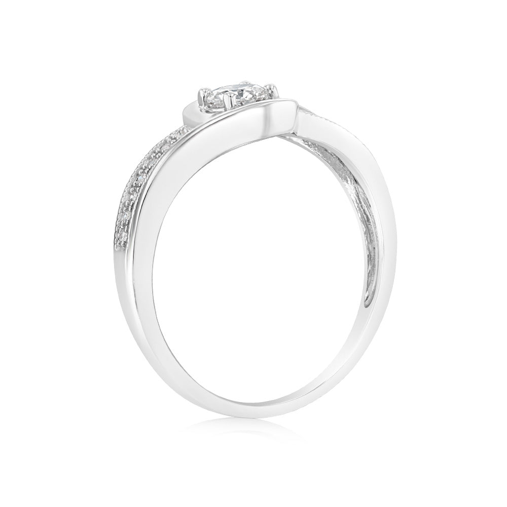 Luminesce Lab Grown 1/4 Carat Natural Wrap Around Ring in Sterling Sil