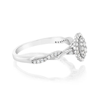 Luminesce Lab Grown 0.30 Carat Oval Shaped Ring in Sterling Silver