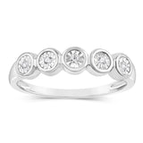 Luminesce Lab Grown 5 Diamonds Ring in Sterling Silver