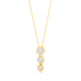 Luminesce Lab Grown 9ct Yellow Gold 0.80 Carat Diamond Pendant with 3 Diamonds on 45cm Chain