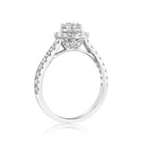 Luminesce Lab Grown 9ct White Gold 1 Carat Diamond Halo Solitaire Ring