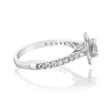 Luminesce Lab Grown 9ct White Gold 1 Carat Diamond Halo Solitaire Ring with Oval Centre Diamond