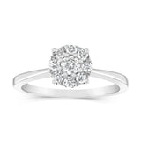 Luminesce Lab Grown 9ct White Gold 0.30 Carat Diamond Round Cluster Ring