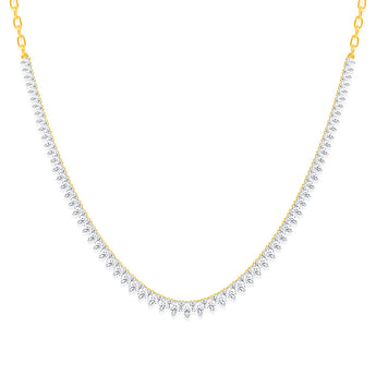 Luminesce Lab Grown 10ct Yellow Gold Tennis Necklace in 5Carat Diamond