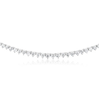 Luminesce Lab Grown 10ct White Gold Tennis Necklace in 5 Carat Diamond