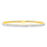 Luminesce Lab Grown 10ct Yellow Gold Tennis Bracelet in 7 Carat Diamond