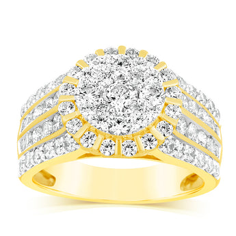 Luminesce Lab Grown 10ct Yellow Gold Ring in 2.15 Carat Diamond