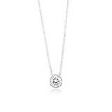 Luminesce Lab Grown Bezel Pendant in 1/4 Carat Diamond with Silver Slider Chain