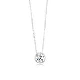Luminesce Lab Grown Bezel Pendant in 1/2 Carat Diamond with Silver Slider Chain