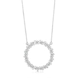 Luminesce Lab Grown Sterling Silver 1 Carat Circle Pendant with Round & Baguette Diamonds on Chain