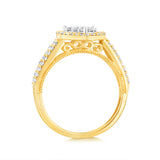 Luminesce Lab Grown 9ct Yellow Gold 0.70 Carat Diamond Heart Shaped Bridal Set