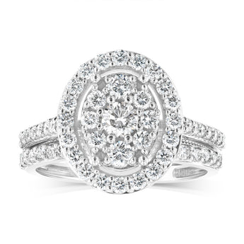 Luminesce Lab Grown 9ct White Gold 1.2 Carat Diamond Round Shaped Bridal Set