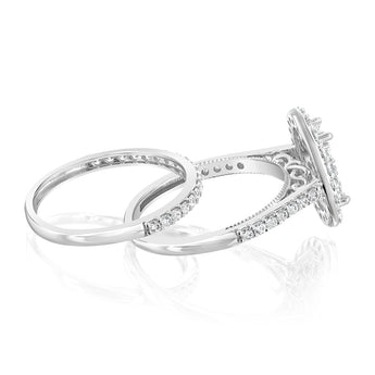 Luminesce Lab Grown 9ct White Gold 1.2 Carat Diamond Round Shaped Bridal Set
