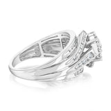 Luminesce Lab Grown 10ct White Gold 1 Carat Diamond Cluster Ring
