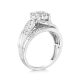Luminesce Lab Grown 10ct White Gold 1 Carat Diamond Cluster Ring