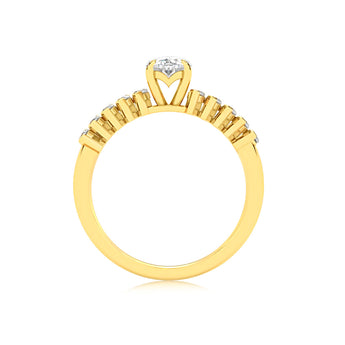 Luminesce Lab Grown 1 Carat Diamond Solitaire Fancy Ring in 9ct Yellow Gold