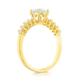 Luminesce Lab Grown 1 Carat Diamond Solitaire Fancy Ring in 9ct Yellow Gold