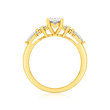Luminesce Lab Grown 1.5 Carat Diamond Ring with 1 Carat Oval Centre in 9ct Yellow Gold