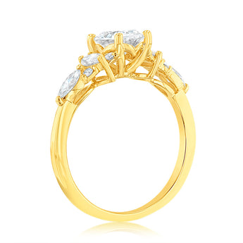 Luminesce Lab Grown 1.5 Carat Diamond Ring with 1 Carat Oval Centre in 9ct Yellow Gold