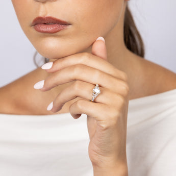 Luminesce Lab Grown 1.5 Carat Diamond Ring with 1 Carat Oval Centre in 9ct Yellow Gold